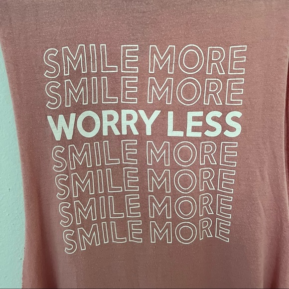 Live Love Dream Pink Muscle Tank “Smile More” - Picture 3 of 4
